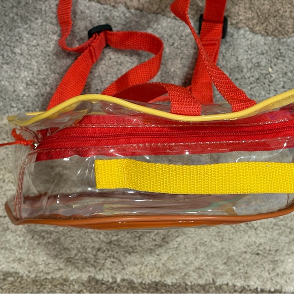 McDonald's Burger Clear Plastic Backpack Small Adjustable Strap 2005 Toys R Us - Picture 3 of 7